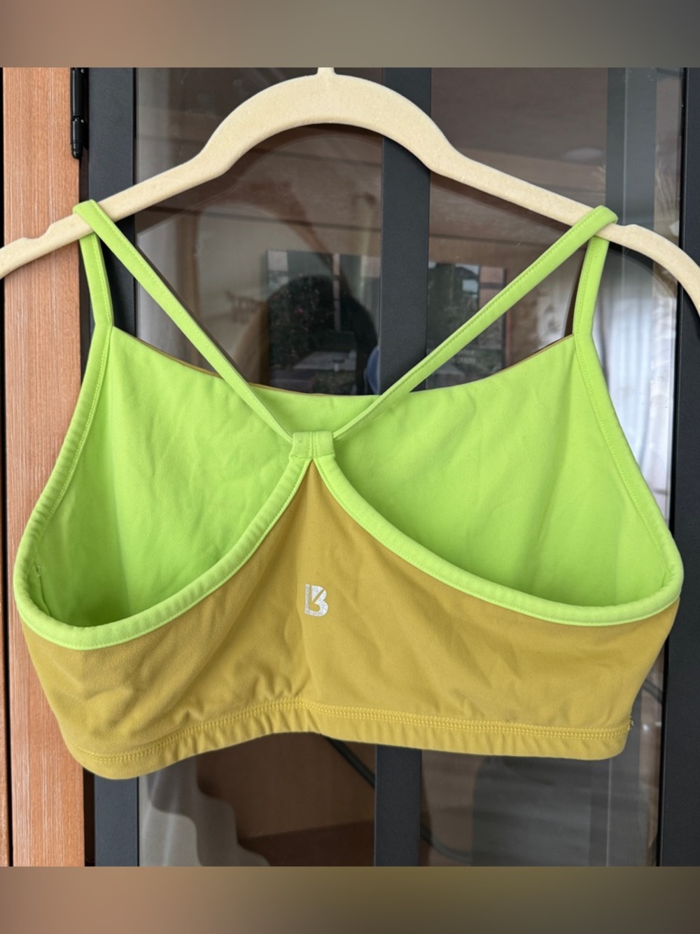 BuffBunny Collection reversible sports bra workout top neon mustard lime